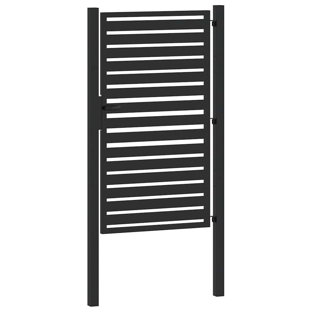 Gartentor Abschließbar Aluminium, Zauntor, Zauntür,Gartentür, Schwarz 100x150 cm