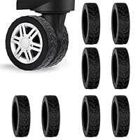 Gepäckradabdeckungen 8 Stück Schwarz Gepäckradschutz Reisekoffer-Radabdeckung Gepäck Koffer Räder Abdeckung für Schutz Koffer Schutzhülle Kofferrollen Gummischutz für Reduziert Lärm
