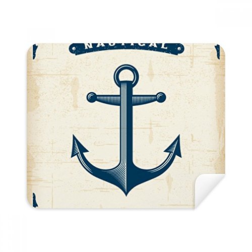 Anchor Droits Adralty Blue Military Ocean Cleaning Cloth Screen Cleaner 2pcs Suede Fabric