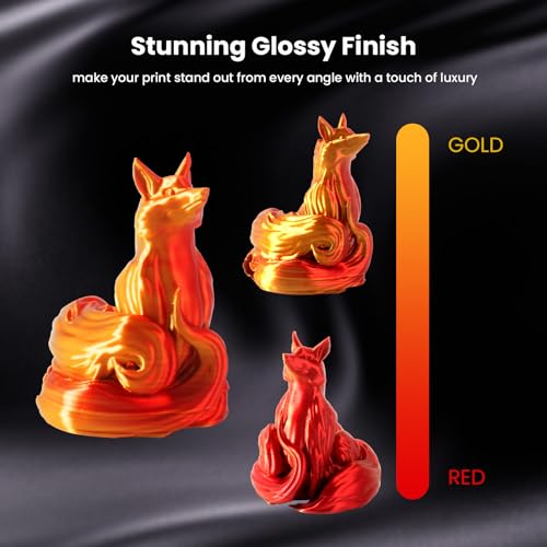 Image of Dual Color Silk PLA Filament 1.75mm Gold Red 1KG, Shiny High Gloss Finish, Seamless Color Transition, Neatly Wound, Accuracy + /-0.02mm Vacuum Packaging