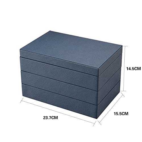 Ivziso Women's Girls Jewelry Box Organizer, 3 Tier Large Jewelry Organizer, Pu Leather Display Jewelry Stand, Detachable Layered Tray, Large Leather Jewelry Organizer For Necklaces Rings Earrings Bracelets Watches #TOP5