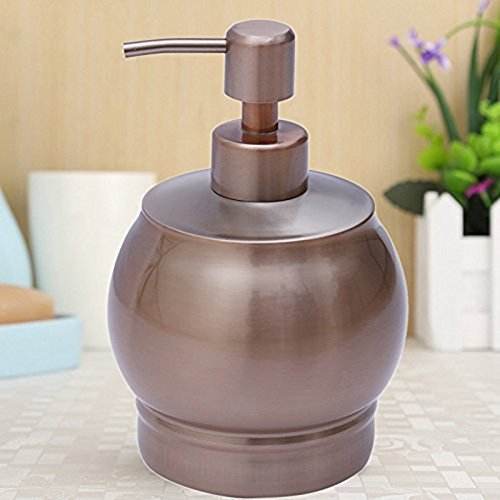 Kurelle Distributeur Savon Liquide Acier Inoxydable Lotion Shampoing Distributeur Liquide à Pompe Argent Rose Or pour Évier de Cuisine, Désinfectant de Bureau et Accessoires de Salles de Bain (Or) Cover