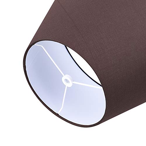 Alucset Medium Lamp Shade, Barrel Fabric Lampshade For Table Lamp And Floor Light,7X13X7.8 Inch,Natural Linen Hand Crafted,Spider (Coffee) #TOP3