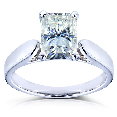 Kobelli Radiant-Cut Moissanite Solitaire Engagement Ring 1 1/5 Ctw 14K White Gold, Size 9.5, White Gold #TOP20