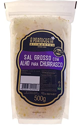 A Portuguesa Brazilian Seasoning Salt & Garlic for BBQ 17.63oz - Tempero Sal Grosso E Alho Para Churrasco