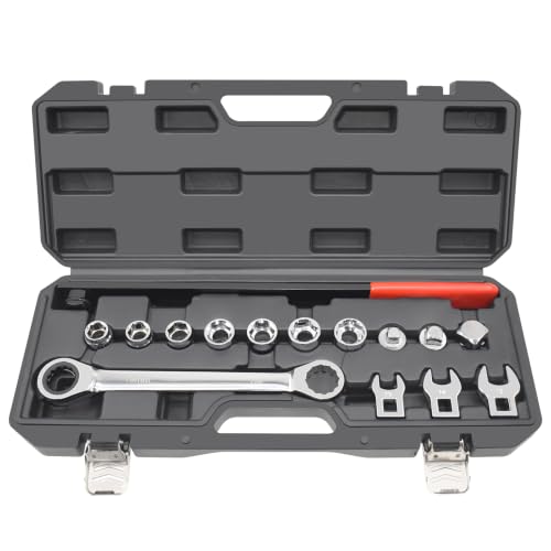 15pcs Serpentine Belt Tool Set with Ratcheting Wrenches