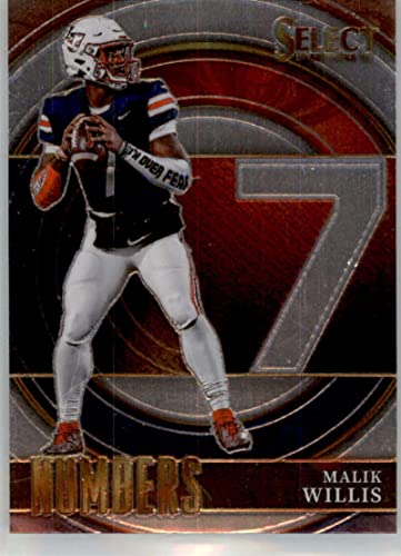 2022 Panini Select Draft Picks Numbers #3 Malik Willis Liberty Flames Official NCAA Trading Card in Raw (NM or Better) Condition