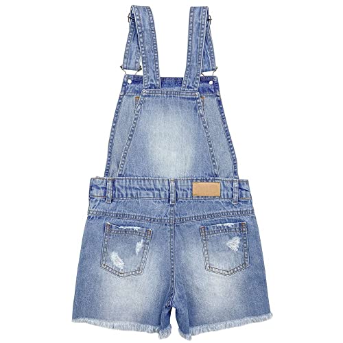 Jardineira Juvenil Look Jeans Curta Jeans - UNICA - 16