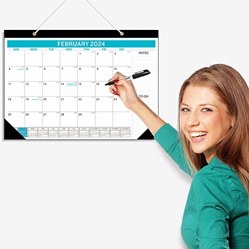 Kyweel 2023-2024 Desk Calendar, 18 Month Desk Calendar/Wall Calendar Combo, 17" X 12", July 2023-December 2024, Highlight Holidays, Planning Calendar, Thick Paper #TOP5