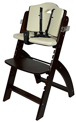 Abiie Beyond Wooden High Chair With Tray. The Perfect Adjustable Baby Highchair Solution For Your Babies And Toddlers Or As A Dining Chair. (6 Months Up To 250 Lb) (Mahogany Wood - Cream Cushion) #TOP4