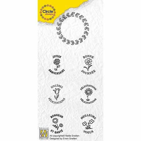 Nellie's Choice Circle Clear Stamp, French Text, Congratulations