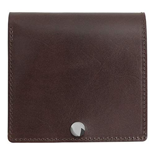 Dom Teporna Italy 薄い 二つ折り財布 本革 イタリアンレザー 折りたたみ ミニ財布 メンズ レディース ダークブラウン