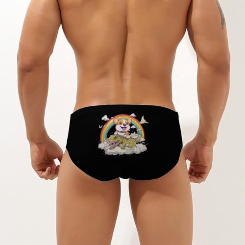 Cartoon Corgi Dinosaur Men's Swim Trunks Briefs Swimsuit Swimwear Bathing for Underwear Beach2