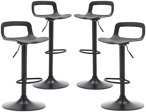 thksbought Set of 4 Modern Bar Stools Simple Adjustable Bar Stool(Matte Back)