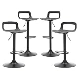 thksbought Set of 4 Modern Bar Stools Simple Adjustable Bar Stool(Matte Back)