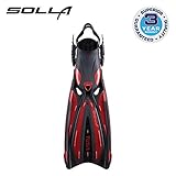 TUSA SF-22 Solla Open Heel Scuba Diving Fins, L-XL Metallic Dark Red