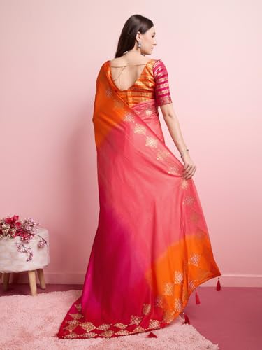 DOI MOI orange banarasi silk saree – image 5