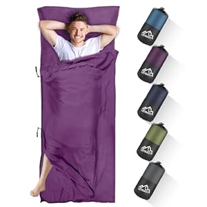 Lstragy Mikrofaser Hüttenschlafsack 220 x 95 cm Lila