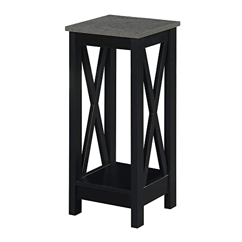 Convenience Concepts Oxford Plant Stand, Cement / Black #TOP19