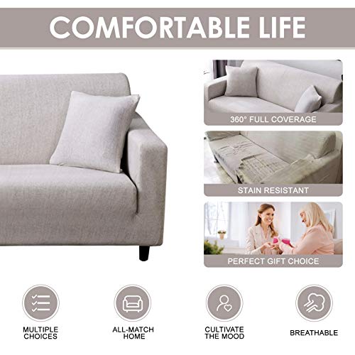 Joydream Sectional Couch Covers Printed L-Shaped Sofa Covers 2 Pieces Stretch Couch Slipcovers For Sectional Sofas Slipcovers With 2 Pillowcases (Not Solid Color, Medium + Large) #TOP3