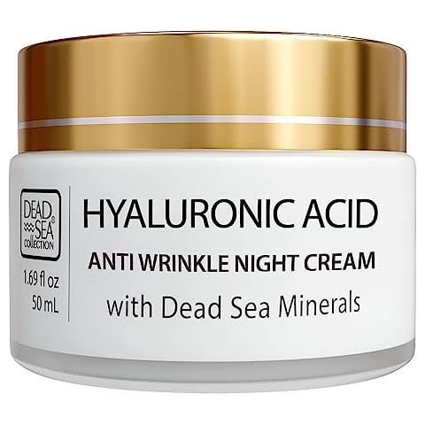 Dead Sea Collection Anti-Wrinkle Night Cream for Face with Hyaluronic Acid and Sea Minerals - Nourishing and Moisturizer Face Cream (1.69 fl.oz) Cover
