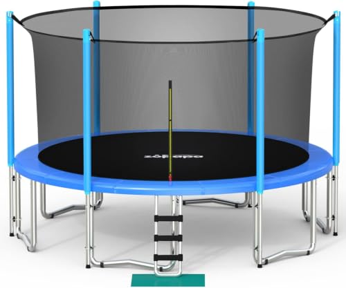 Zupapa 1600LBS Capacity No-Gap Design 16 15 14FT Trampoline with Safety Enclosure Net and Non-Slip...