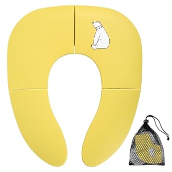 Foto di Riduttore Water Bambini Pieghevole, Riduttore Water WC da Viaggio per Bambini, Sedile WC Pieghevole per Bambini, Vasino Portatile da Viaggio, Riduttore Toilette Sedile Bambini