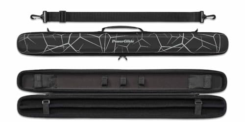 Image of SGL POWERGLIDE SVARTUR Noir 2 PIECE Centre Split CUE CASE #59070** Comes with Free Towel