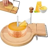 Käsezange & Schneider aus Buchenholz, Käse-Rotationsschneider, manuelle Käseschneider für Blockkäse, robuster Käsezerkleinerer, verstellbare Dicke, Hobel für Hart- und Weichkäse, A