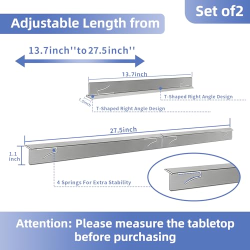 Stove Counter Gap Covers(2PCS), Stainless Steel Gap Cover, Cooktop Trim Kit, Kitchen Stove Gap Guards, Oven Gap Filler, Heat Resistant & Effectively Protect Stove Gap Filler(13.7\"-27.5\") (Silver) - Thumbnail 7