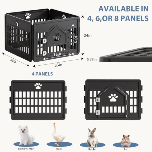 DUMOS Dog Playpen, Plastic Indoor Pet Fence for Small Dogs 4 Panels 24 Inch by DUMOS - Used condition - Image 6