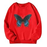 2025 Mädchen Hoodies & Sweatshirts Langarm Loose Fit Pullover Top Lässig Bequem Frühling Herbst Outfits Für Kleinkinder (Watermelon Red 7-8 Years)