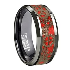 8mm Red+Gunmetal Tungsten