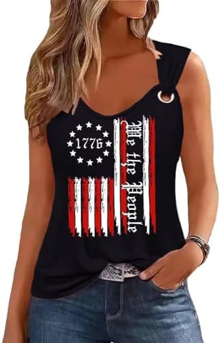 Womens Gradient Notched Neck Casual Tank Tops Novelty Sleeveless ...
