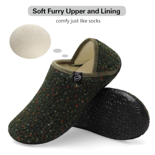 Image of Spesoul Fuzzy House Slippers for Women Men Indoor Closed Back Lightweight Cozy Faux Furry Lining Barefoot House Shoes Slipper Socks for Bedroom Home Office Yoga Outdoor Walking Shoes