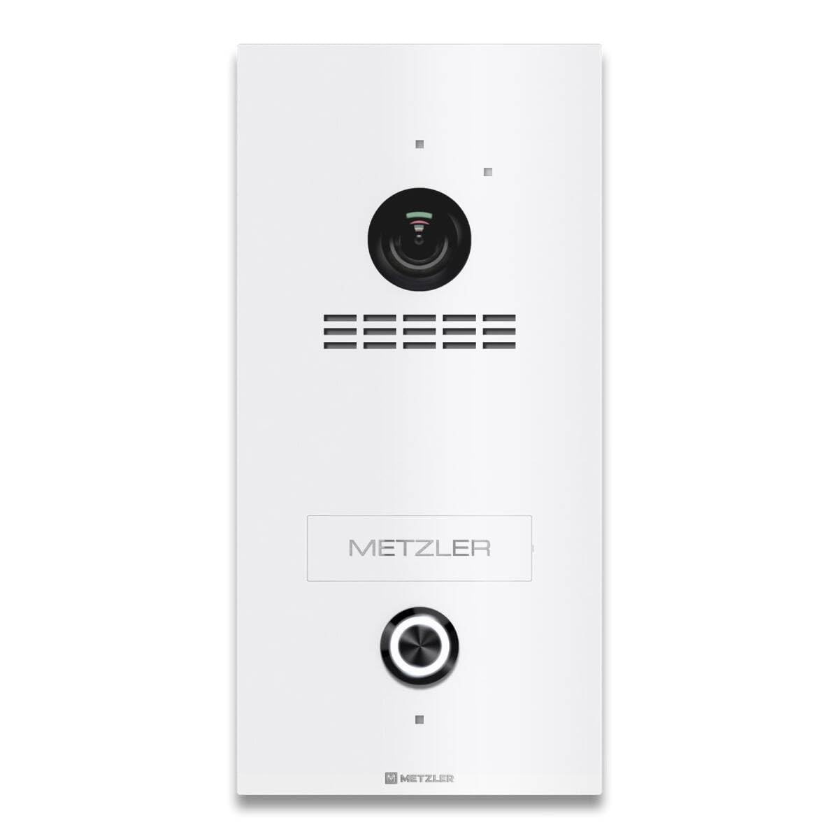 Metzler® Video Türsprechanlage mit HD-Kamera und App-Steuerung in Verkehrsweiß IP65 vandalismussicher Touchscreen Innenstation 2-Draht System für 1-Familienhaus 10 Jahre Ersatzteilverfügbarkeit Kian