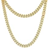 CaptainSteeL Miami Cuban Link Chain Necklace for Men/Women,316L Stainless Steel/Gold Plated 9MM Width 18