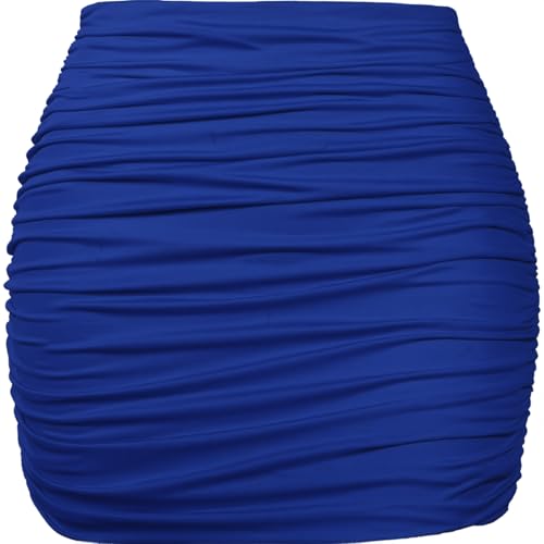 Women's Ruched Mini Skirt Stretchy High Waisted Pencil Skirt Solid Bodycon Dance Skirt are Perfect for Parties Nightclubs Dances and Daily Wear