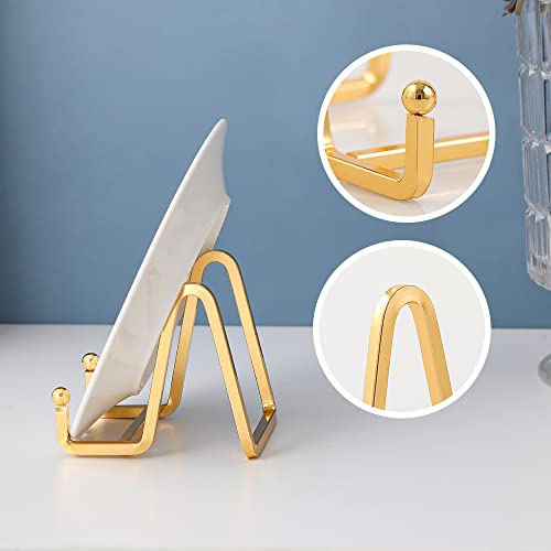 DIDUDIDU Plate Holder Easel Display Stand - Metal Plate Stands for Display - Tabletop Picture Stand - Gold Iron Easels for Display Pictures | Photo Frames | Book | Decorative Plates | Plaque