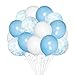 FindFun 12'' Blue Confetti Balloons Set for Boy Baby Shower Party Decoration (Pack of 12) (Blue)