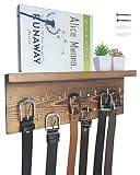 Hlimior Belt Organizer Rack with Shelves - Holds Over 28 Large Belts, Belt Organizer for Closet, Bel