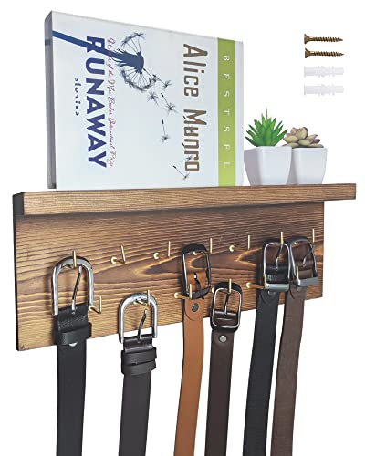 Hlimior Belt Organizer Rack With Shelves - Holds Over 28 Large Belts, Belt Organizer For Closet, Belt Hanger For Closet Wall Mounted Belt Display Hanger For Closet, Belt Storage, Tie Rack, Tie Hanger #TOP12