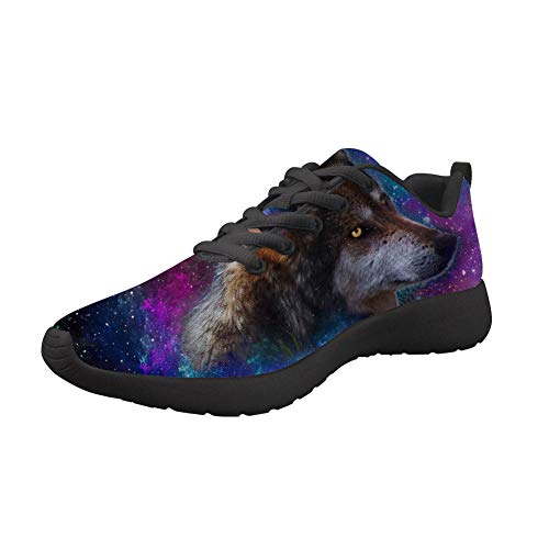 NETILGEN Laufschuhe für Herren Damen Rutschfeste Gummiunterseite Sportschuhe Straßenlaufschuhe Sportschuhe mit Mesh-Obermaterial Atmungsaktiv Weich Bequem, - wolf - Größe: 43.5 EU
