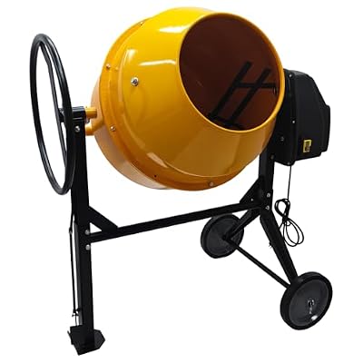 INTSUPERMAI Cement Mixer Concrete Mortar Drum Electric Concrete Cement Mixer Machine Portable Concrete Cement Mixing Tool Concrete Mixer with Wheels 180L(6.36 cu.ft) 110V