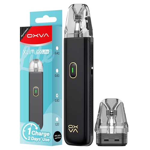 Oxva Xlim Go Lite Vape Kit [Black Carbon] - Available in 8 colours - Type-C Fast Charge 1000mAh Battery 30W Max RGB Indicator - Compatible with Full Xlim Pod Range - No Nicotine