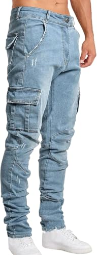 Maiyifu-GJ Mens Skinny Jeans with Multi Pockets Slim Fit Stretch Hip Hop Denim Pants Fashion Distressed Straight Leg Jeans4