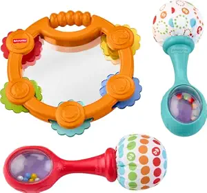 FISHER-PRICE Tambourine & Maracas Gift Set That Offers Shakin’, Rattlin’ and clackin’ Fun!