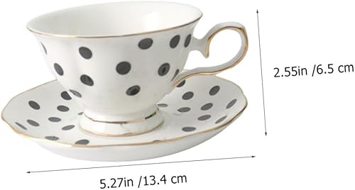 Miniatura 4 de Didiseaon 1 juego de taza de café de punto y platillo taza de té para té de la tarde elegante taza de bebidas oficina en casa