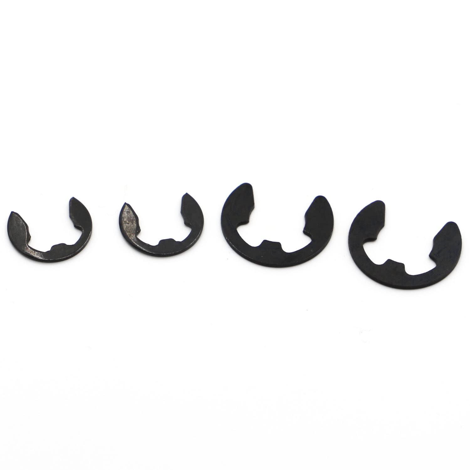 M1.2 M1.5 M2 M3 M3.5 M4 M5 M6 M7 M8 M10 M12 M13 M15-M24 Black 65mn Steel E Clip Circlip Retaining Ring Washer for Shaft Fastener - (Inner Diameter: M5 50pcs)