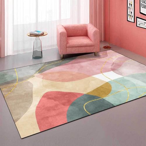 Tapis de salon corail brûlé 200 x 200 cm au design moderne - 2